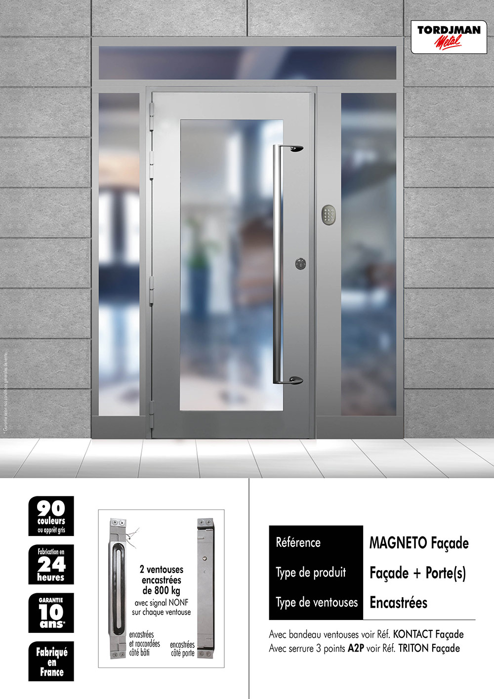 Porte Immeuble - Magneto 2 ventouses - Tordjman Metal