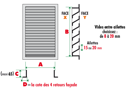 Grilles de ventilation grande dimension